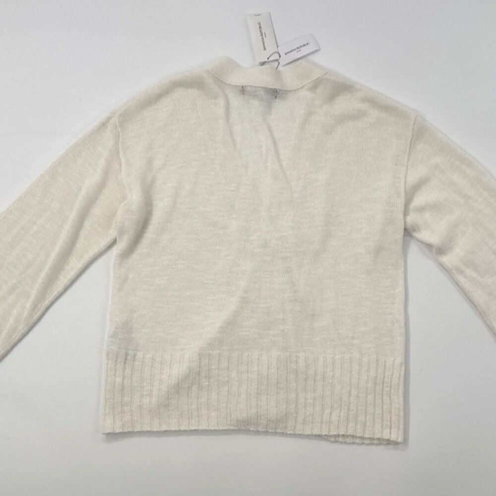 Banana Republic Cardigan Sweater Womens XS Ivory 3 Button V-Neck Preppy $90 NEW - Picture 4 of 11